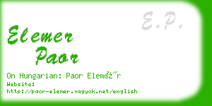 elemer paor business card